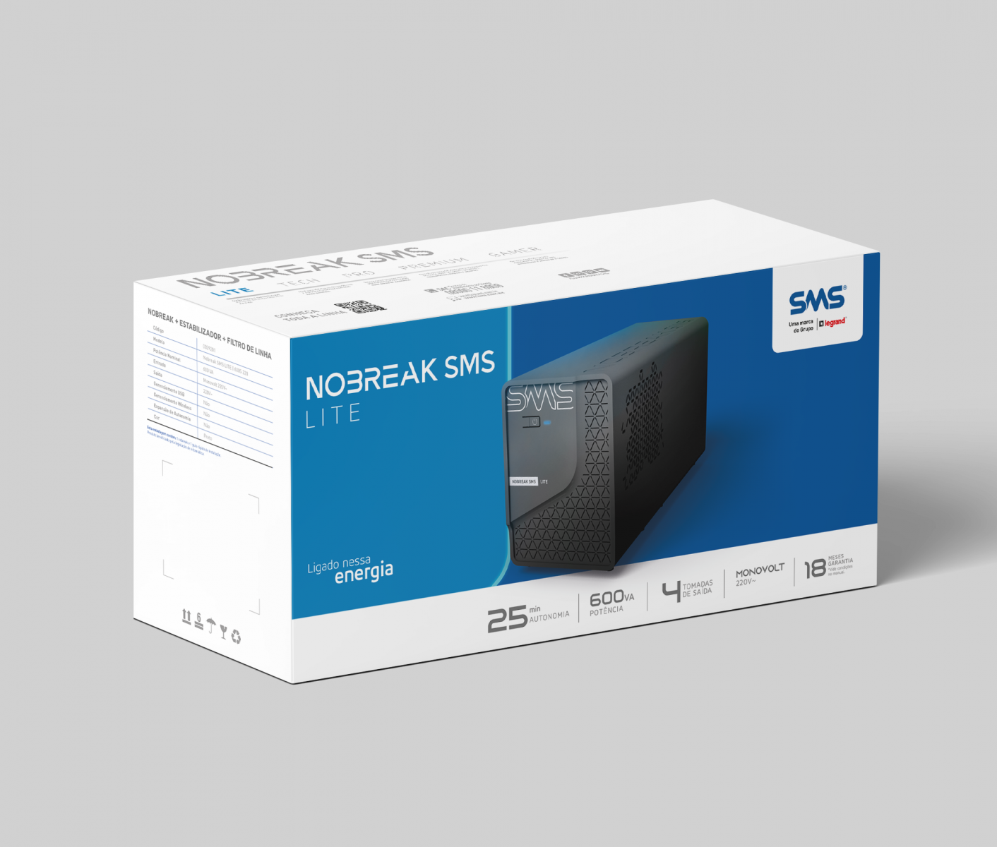 Nobreak SMS LITE 600 VA